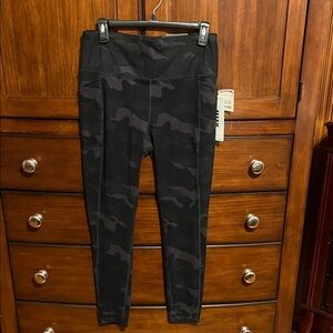 RBX Full Length High Waisted Leggings - Black Camouflage
